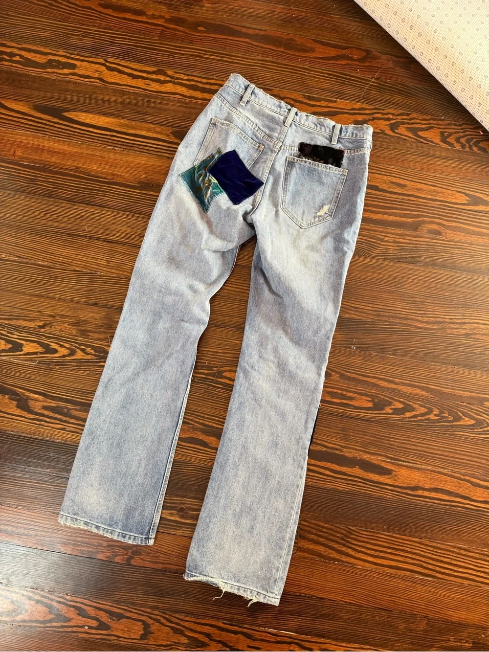 Free People We The Free Velvet Patchwork Jeans